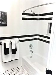 Bathroom wall design black white