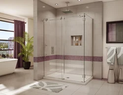 Shower enclosures in the bathroom interior photo