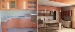 Персиковый цвет в интерьере кухни сочетание цветов фото