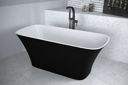 Bath interior with freestanding bathtub