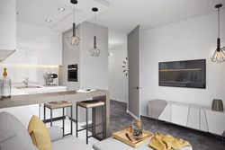 Interior kitchen living room minimalism