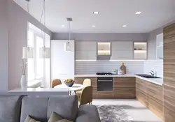Interior kitchen living room minimalism