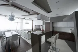 Daxili mətbəx oturma otağı minimalizm