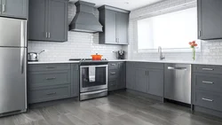 Gray Modern Kitchen In The Interior