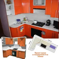 9-cu mərtəbə panelində mətbəx şəkli
