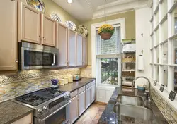 Narrow kitchens interior design photos