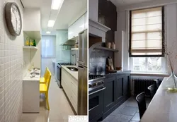 Narrow kitchens interior design photos