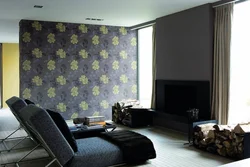 Living Room Design In An Apartment Combined Light Wallpaper