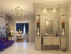 Venetian plaster in the interior in the living room