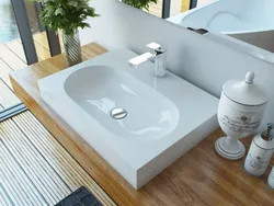 Tezgah üstü lavabo fotoşəkili ilə vanna otağı dizaynı