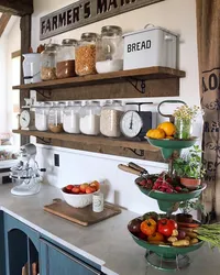 Shelves In A Modern Kitchen Interior