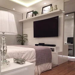 TV in the bedroom interior design photo