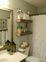 Shelf in bathroom interior design