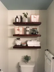 Shelf in bathroom interior design