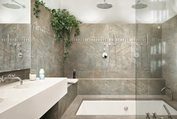 Finishing The Bathroom With Porcelain Tiles Photo