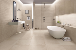 Finishing the bathroom with porcelain tiles photo