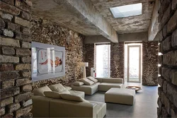 Stone in apartment design photo