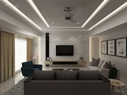 Plasterboard ceiling design in the living room