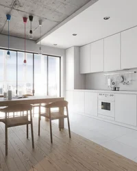 Ochiq Rangdagi Fotosuratda Loft Uslubidagi Oshxona