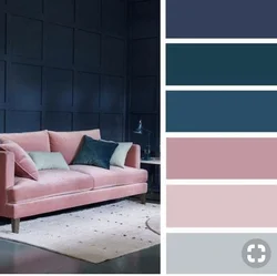 Powdery shades in the living room interior
