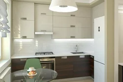 Kitchen design 4 square meters with refrigerator photo