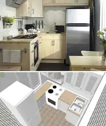 Дизайн кухни 4 кв метра с холодильником фото