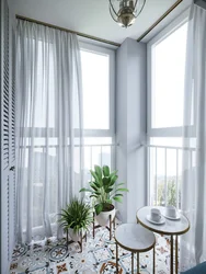 Curtains On The Loggia In The Interior Photo