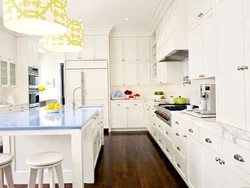 Kitchen in white design photo and wall color