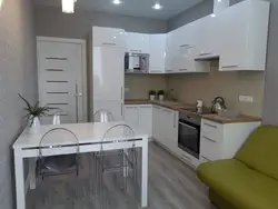 Kitchen in white design photo and wall color