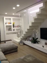 Interior kitchen living room with stairs to the second