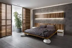 Wood in the bedroom interior