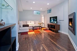 Brown floor living room design