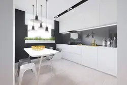 Oq rangdagi oshxonalar ichki zamonaviy uslubda