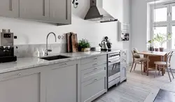 Scandinavian style in the interior of an apartment kitchen photo