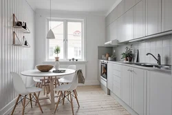 Scandinavian style in the interior of an apartment kitchen photo