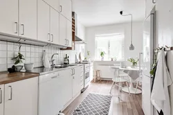 Scandinavian style in the interior of an apartment kitchen photo