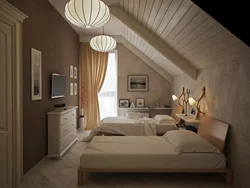 Attic bedroom interior photo