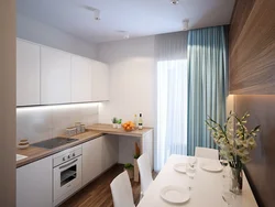Kitchen Interior Photo In A Panel House With A Balcony