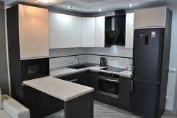 Kitchen Photo Design With Built-In Refrigerator