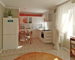 Design Of A Small Kitchen With A Living Room