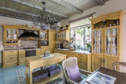 Kitchen interior design in a house in Provence style