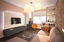 Interior of the living room in a modern style 17 sq m