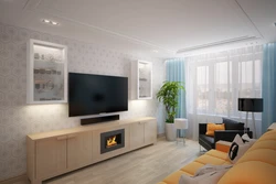 Interior of the living room in a modern style 17 sq m