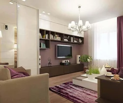 Interior of the living room in a modern style 17 sq m