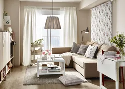 Ikea üslubunda qonaq otağının interyeri