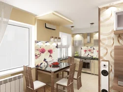 Photo of small combined kitchen and living room