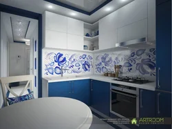 Photo of kitchen with Gzhel