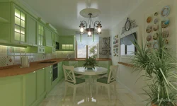 Combination of olive in the kitchen interior