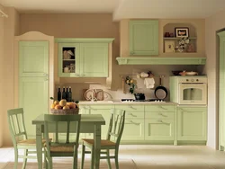 Combination of olive in the kitchen interior