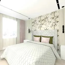 Wallpaper in a small bedroom in a modern style photo